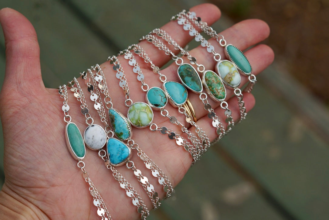 Boho Turquoise Anklet (Emerald Valley)