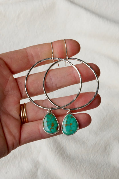 Hammered Organic Hoops (Sonoran Gem)