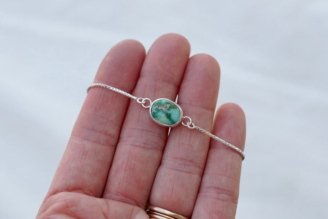Box Chain Adjustable Bracelet (Verde Valley)