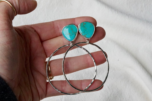 Hammered Organic Hoops (Sonoran Gem)