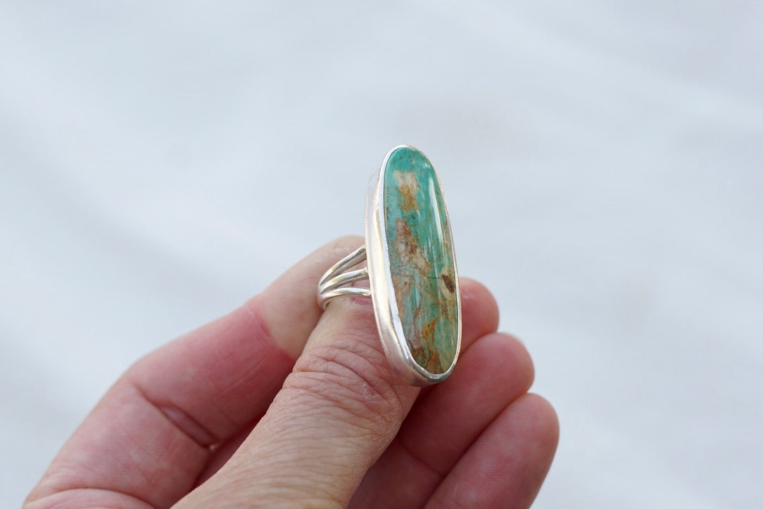 Sterling Silver & EvansTurquoise Ring (Size 7)