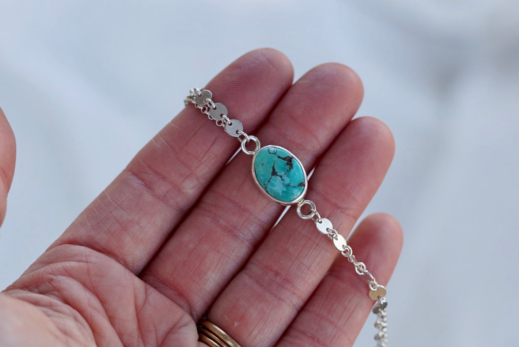 Boho Turquoise Anklet (Emerald Valley)