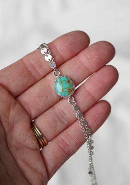 Boho Turquoise Anklet (Sonoran Gem)