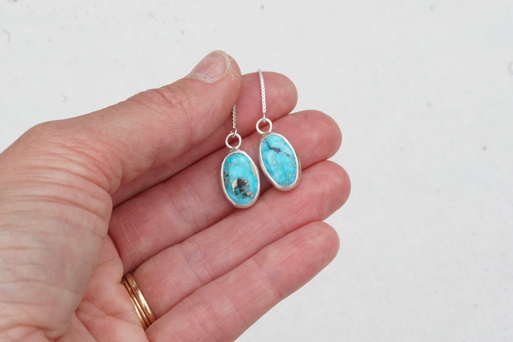 Turquoise Threader Earring (Blue Bird)