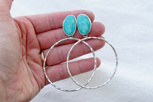 Hammered Organic Hoops (Sonoran Gem)
