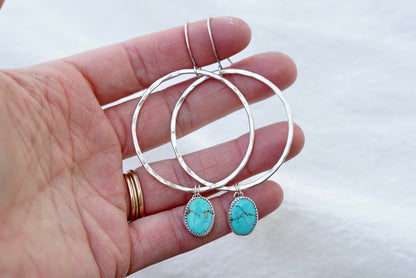 Hammered Organic Hoops (Sonoran Gem)