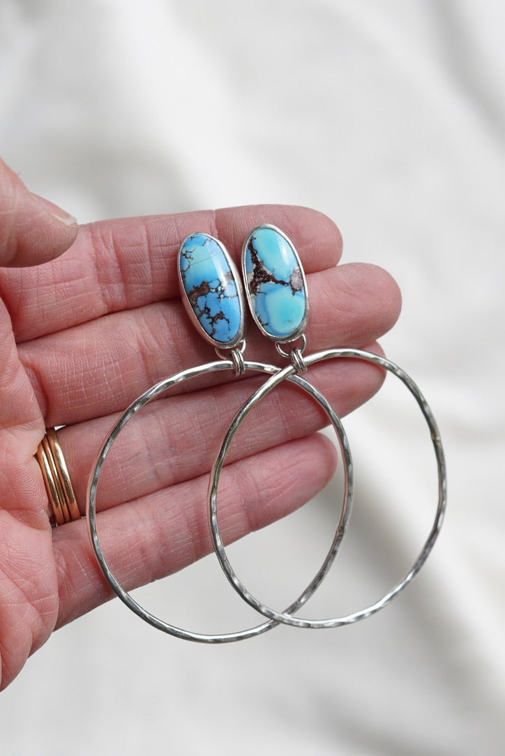 Hammered Organic Hoops (Golden Hill)