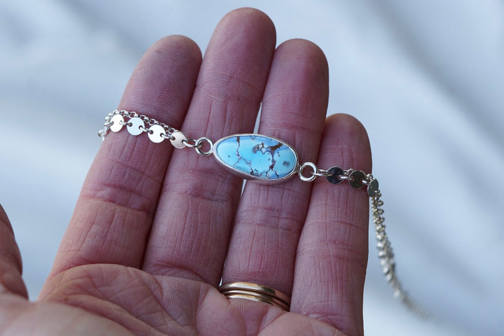 Boho Turquoise Anklet (Golden Hill)