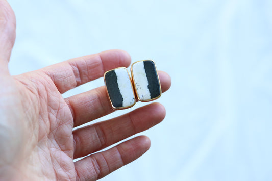 White Buffalo + Gold Studs