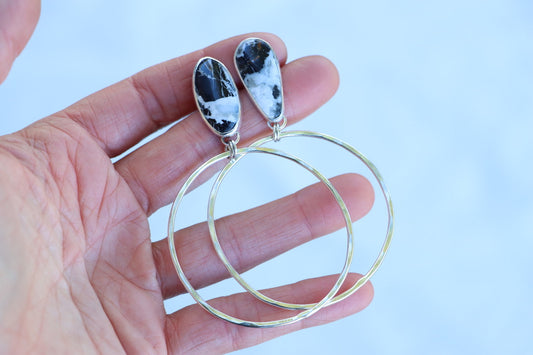 Turquoise Hoops (White Buffalo)