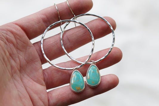 Hammered Organic Hoops (Sonoran Gem)