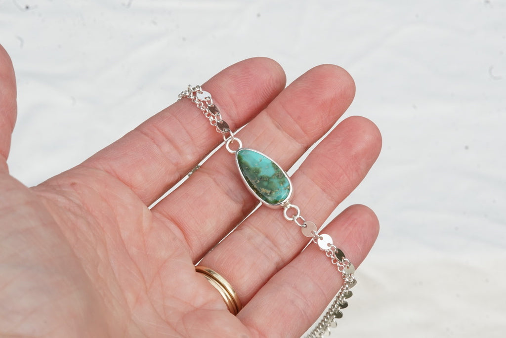 Boho Turquoise Anklet (Sonoran Mountain)