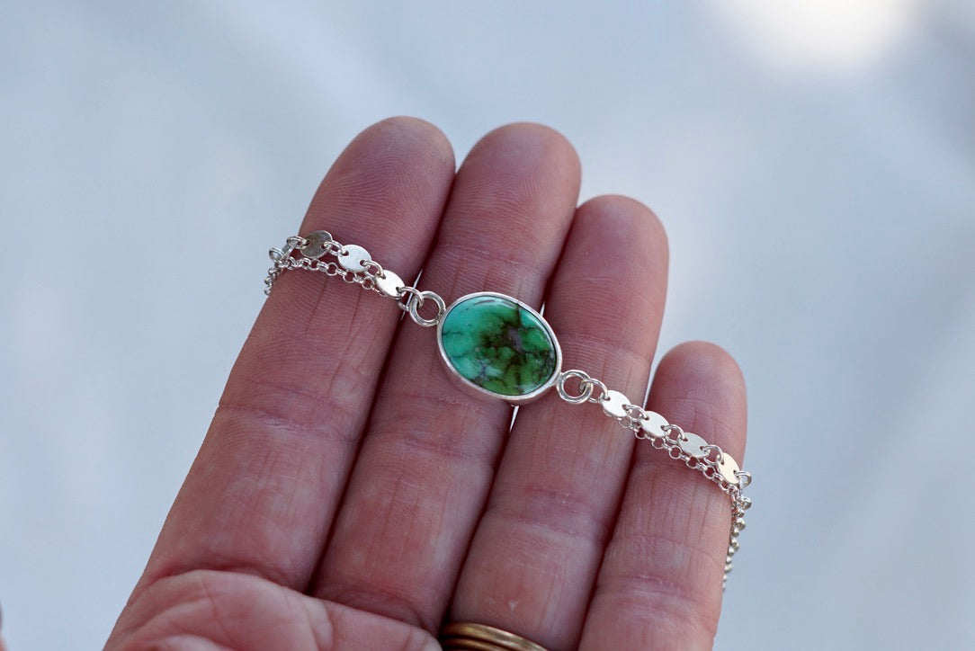 Boho Turquoise Anklet (Sonoran Gold)