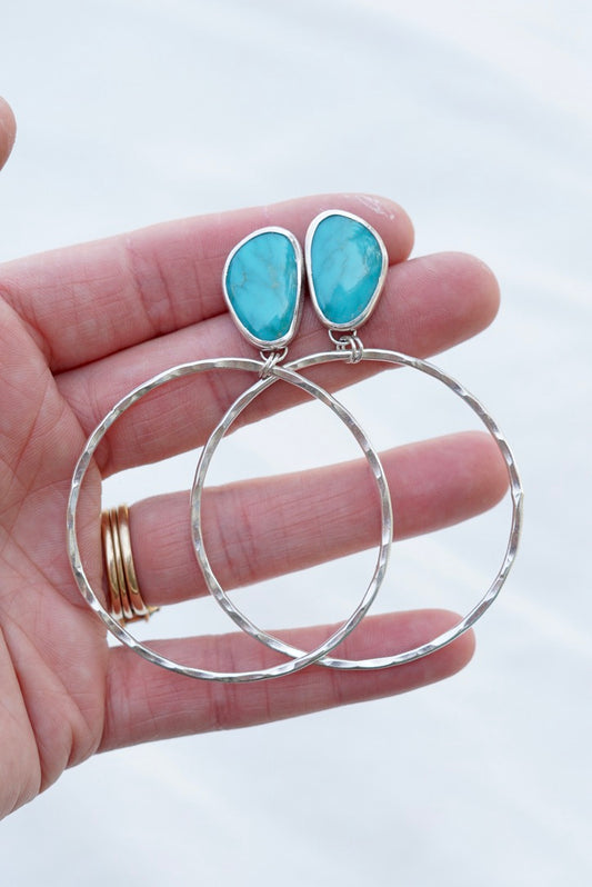 Hammered Organic Hoops (Sonoran Gem)