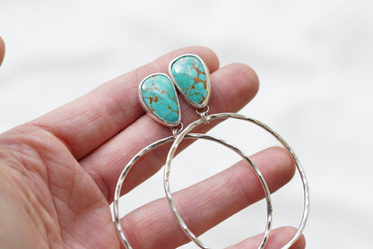 Hammered Organic Hoops (Sonoran Gem)
