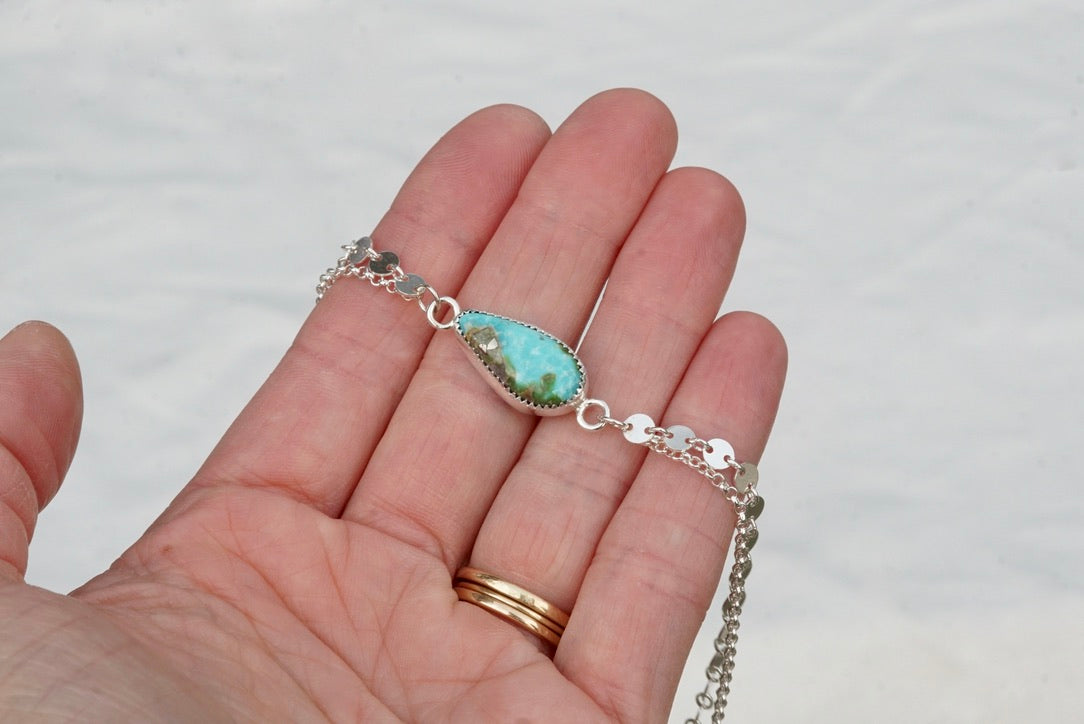 Boho Turquoise Anklet (Sonoran Gold)