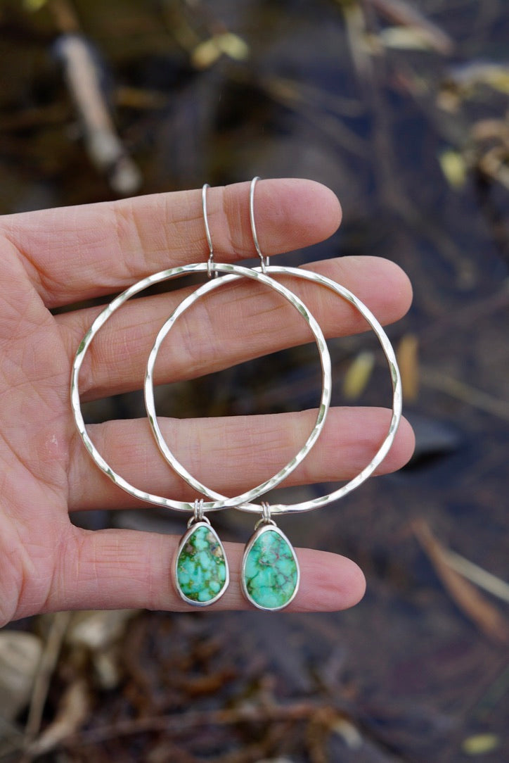 Hammered Organic Hoops (Verde Valley)