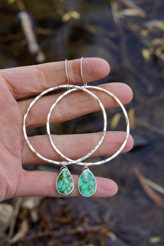 Hammered Organic Hoops (Verde Valley)