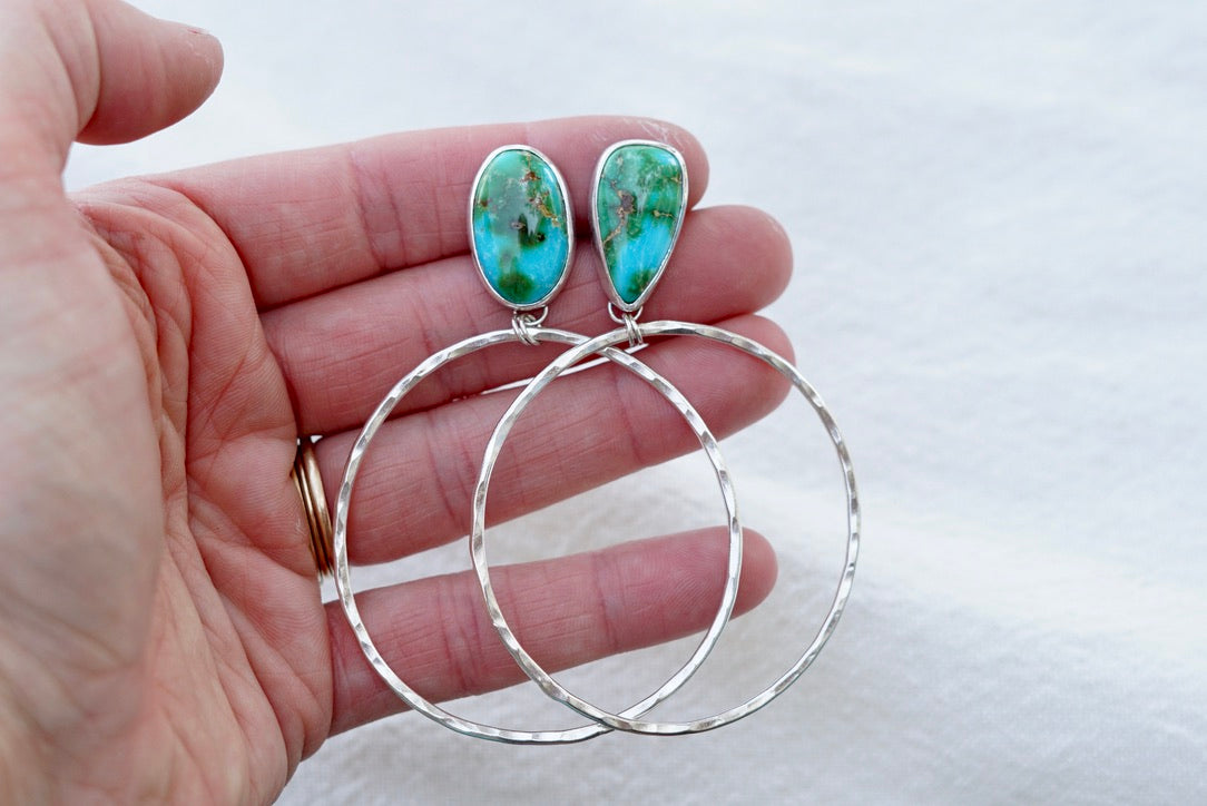 Hammered Organic Hoops (Sonoran Mtn)
