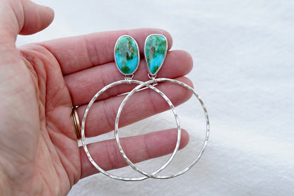 Hammered Organic Hoops (Sonoran Mtn)