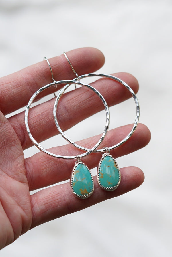 Hammered Organic Hoops (Sonoran Gem)