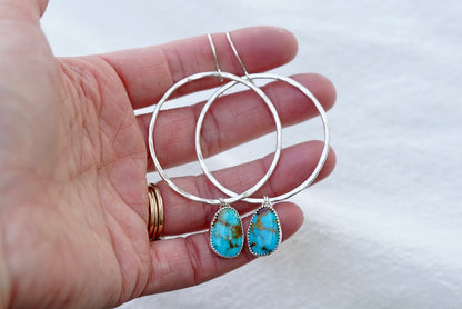 Hammered Organic Hoops (Sonoran Gem)