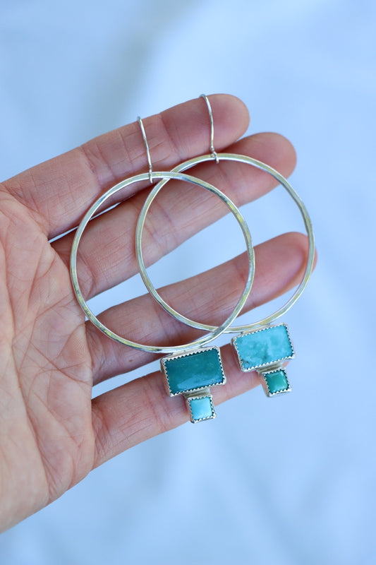 Turquoise Hoops (Multi Stone)