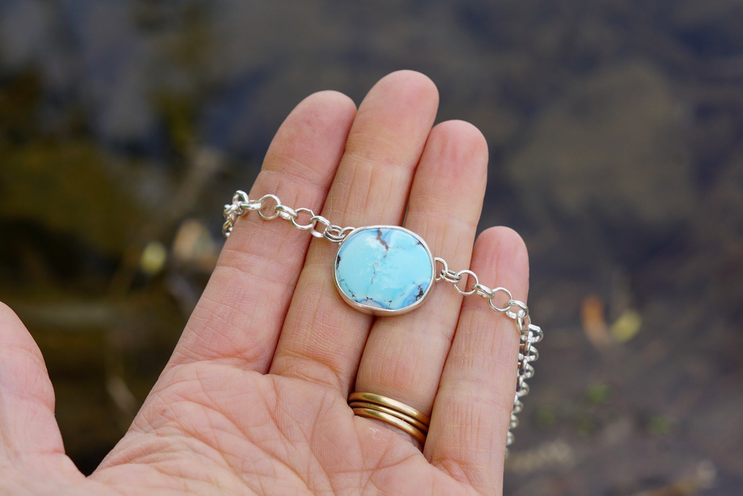 Turquoise Choker Necklace (Golden Hill)