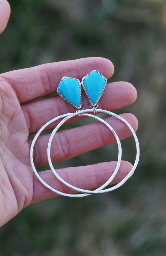 Hammered Organic Hoops (Royston)