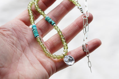 Metolius Necklace (Lime Quartz/Turquoise)