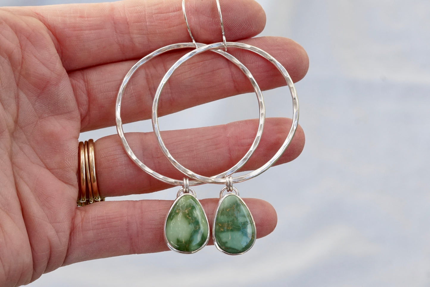 Hammered Organic Hoops (Verde Valley)