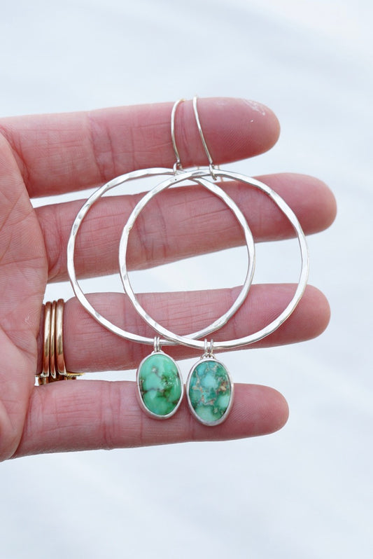 Hammered Organic Hoops (Verde Valley)