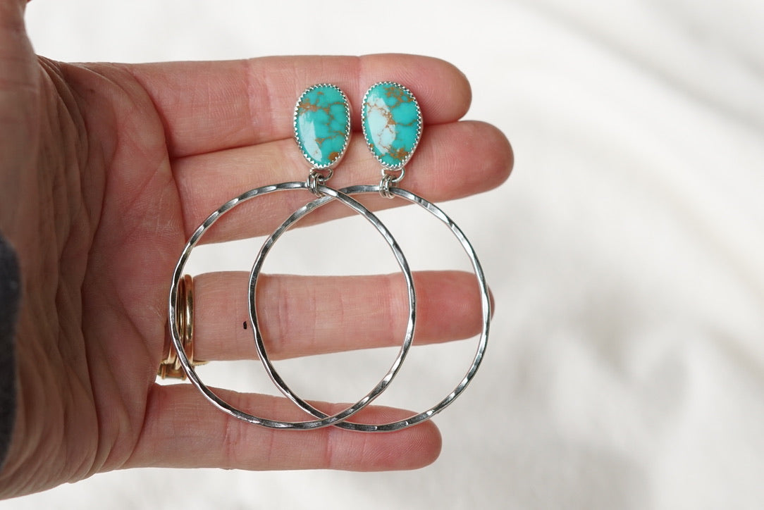 Hammered Organic Hoops (Sonoran Gem)