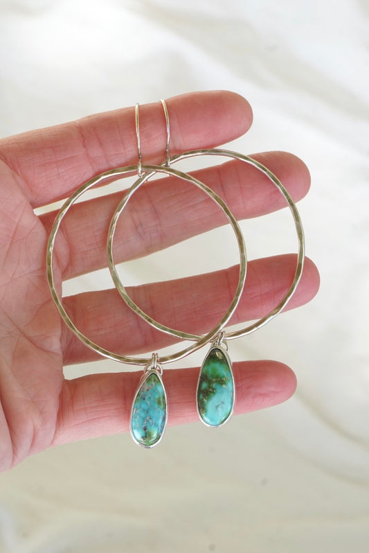Hammered Organic Hoops (Sonoran Gold)