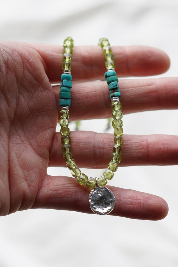 Metolius Necklace (Lime Quartz/Turquoise)