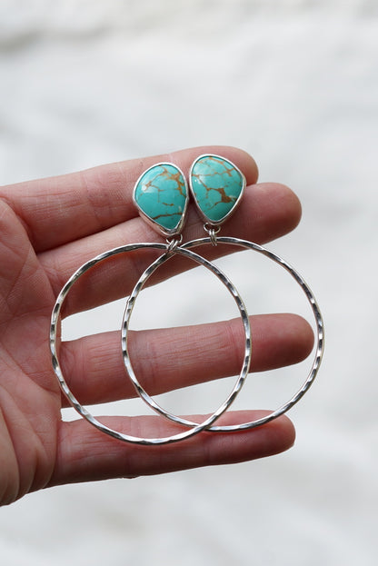 Hammered Organic Hoops (Sonoran Gem)