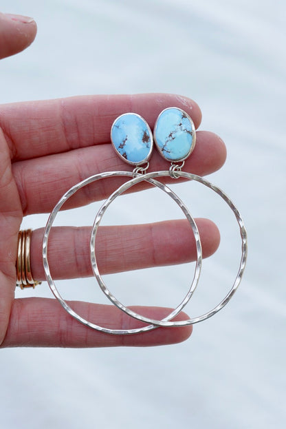 Hammered Organic Hoops (Golden Hill)
