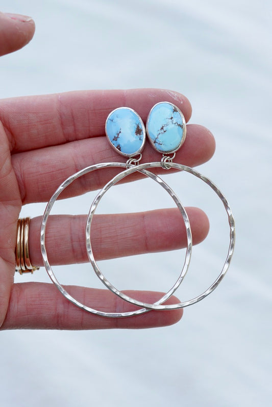Hammered Organic Hoops (Golden Hill)