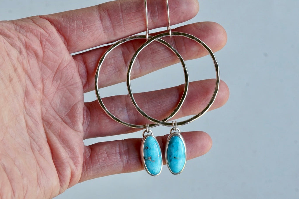 Turquoise Hoops (Blue Bird)