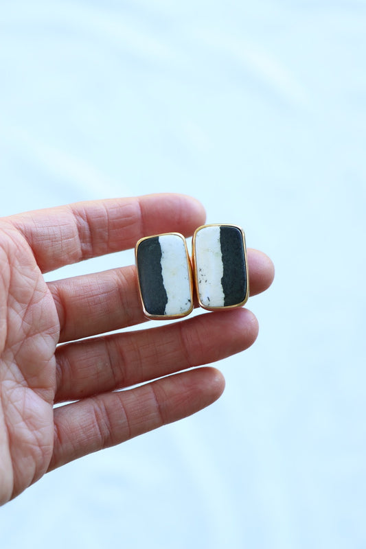 White Buffalo + Gold Studs