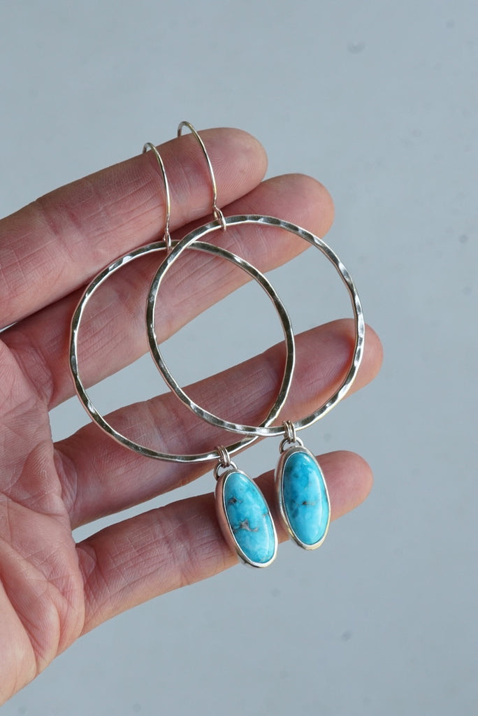 Turquoise Hoops (Blue Bird)