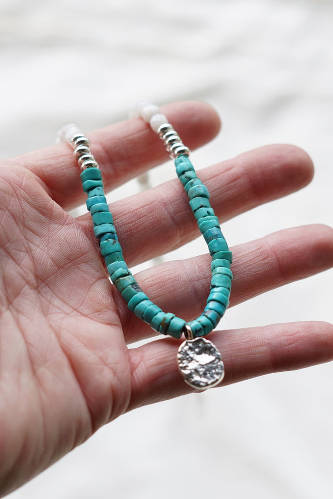Metolius Necklace (Moonstone/Turquoise)