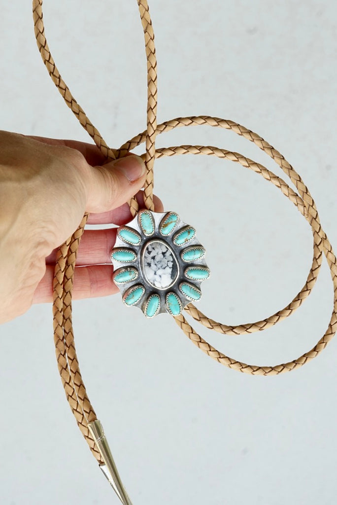 White Buffalo & Kingman Bolo Tie