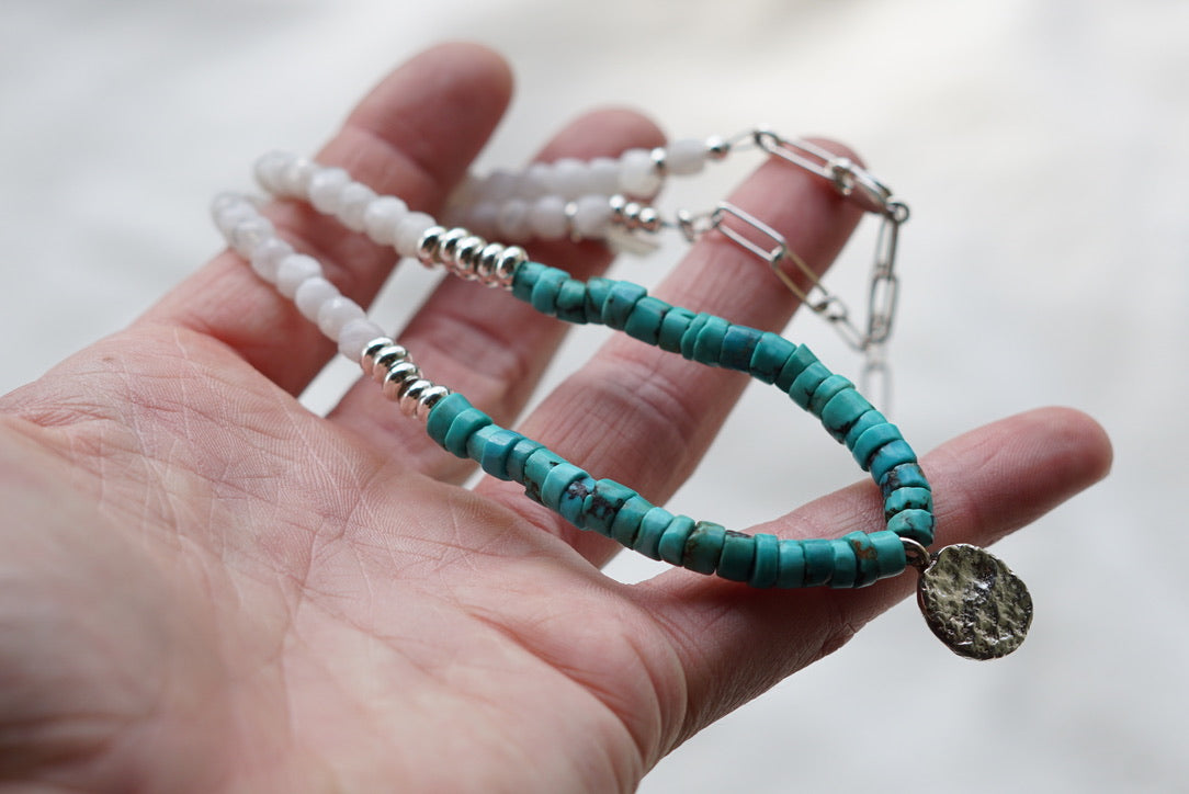 Metolius Necklace (Moonstone/Turquoise)