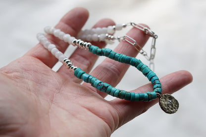 Metolius Necklace (Moonstone/Turquoise)