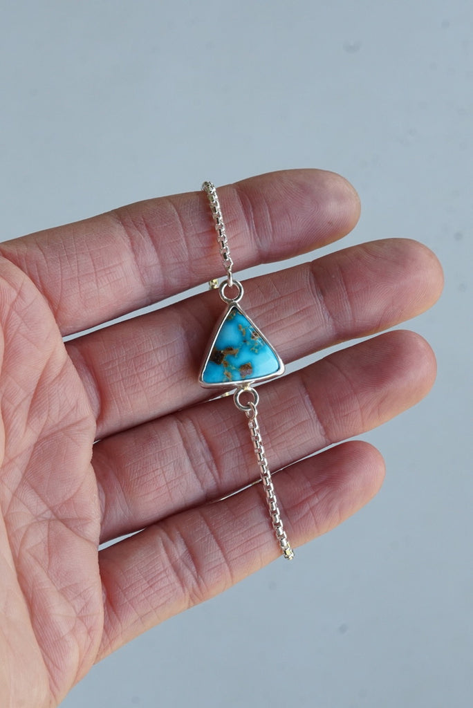 Box Chain Adjustable Bracelet (Blue Bird)