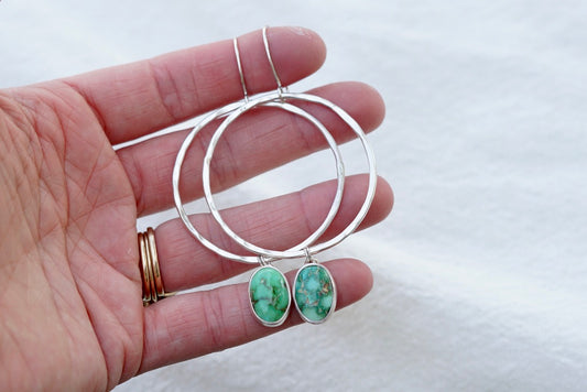 Hammered Organic Hoops (Verde Valley)