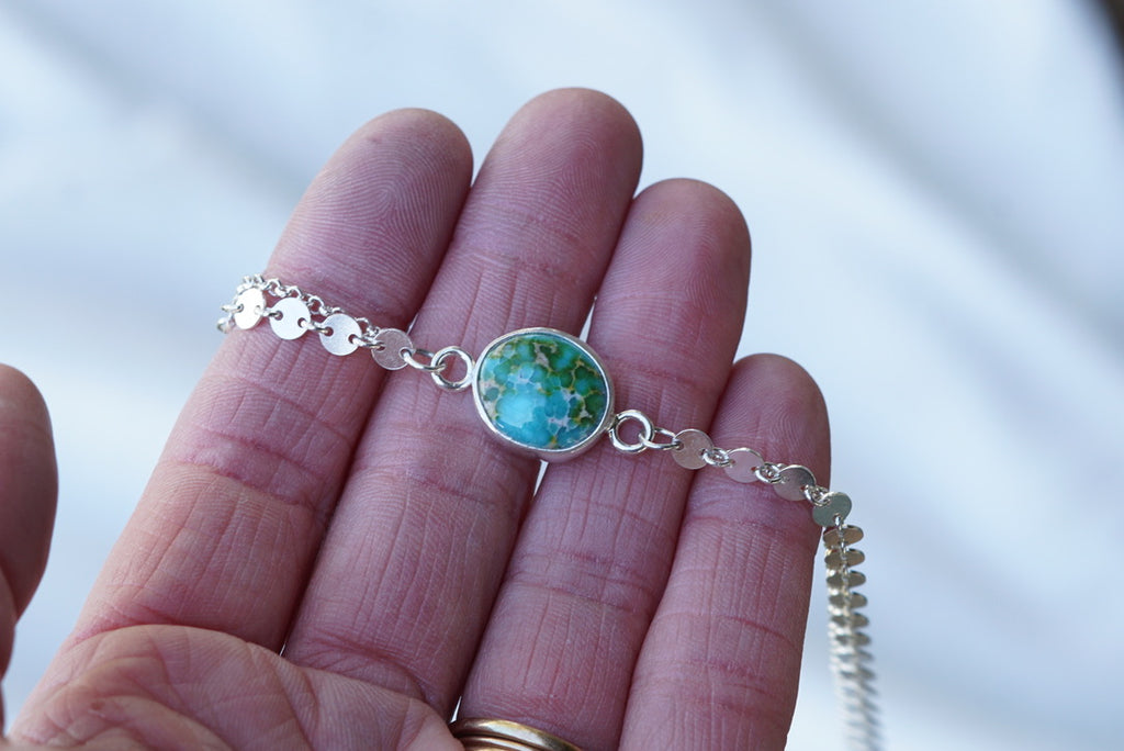 Boho Turquoise Anklet (Sonoran Mountain)