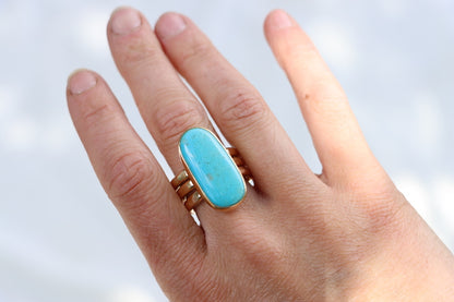 Royston/Gold Stacker Ring Set (size 7.5)
