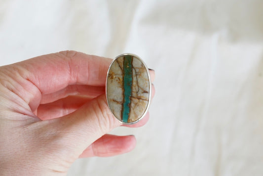 Sterling Silver & Royston Ribbon Ring (Size 7)